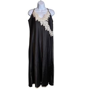 Janet Reger London Women's Black Lace Slip Nightgown UK Size 20/US 16 Lingerie